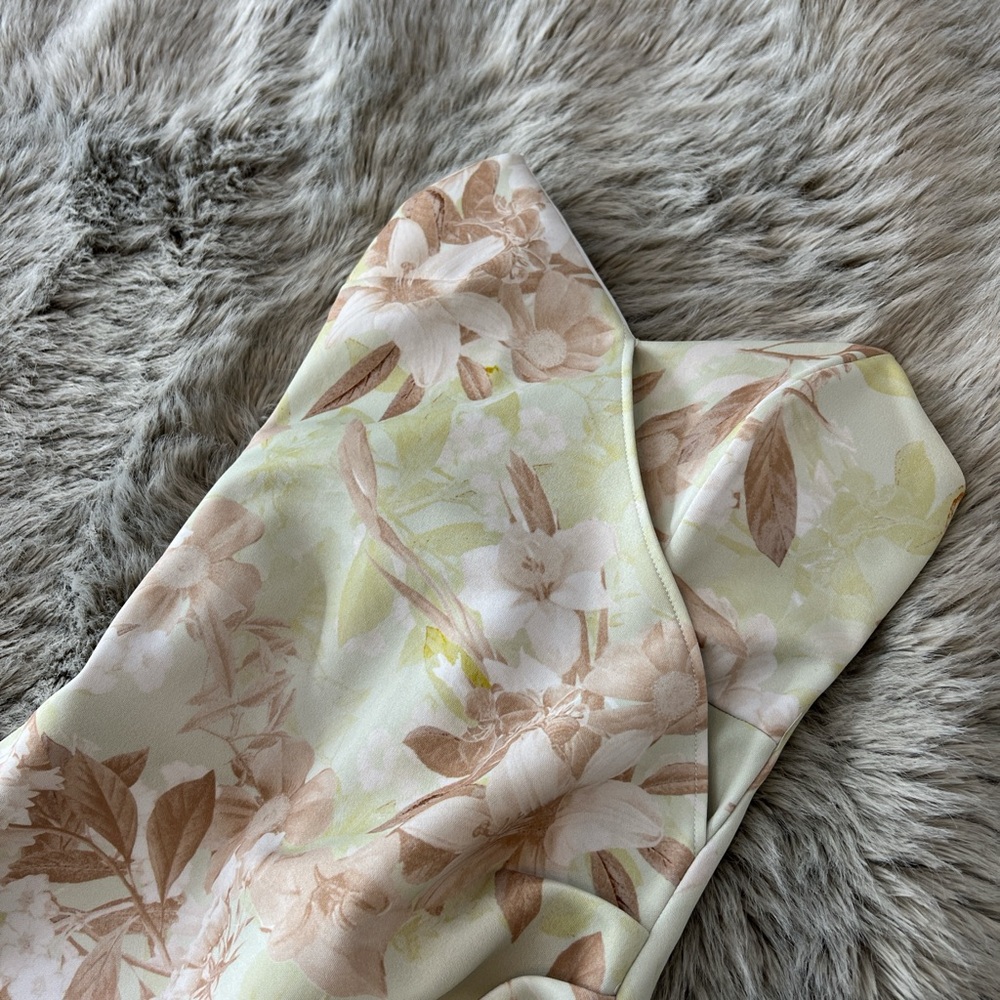 ASOS Design Strapless Dress in Soft Tones
